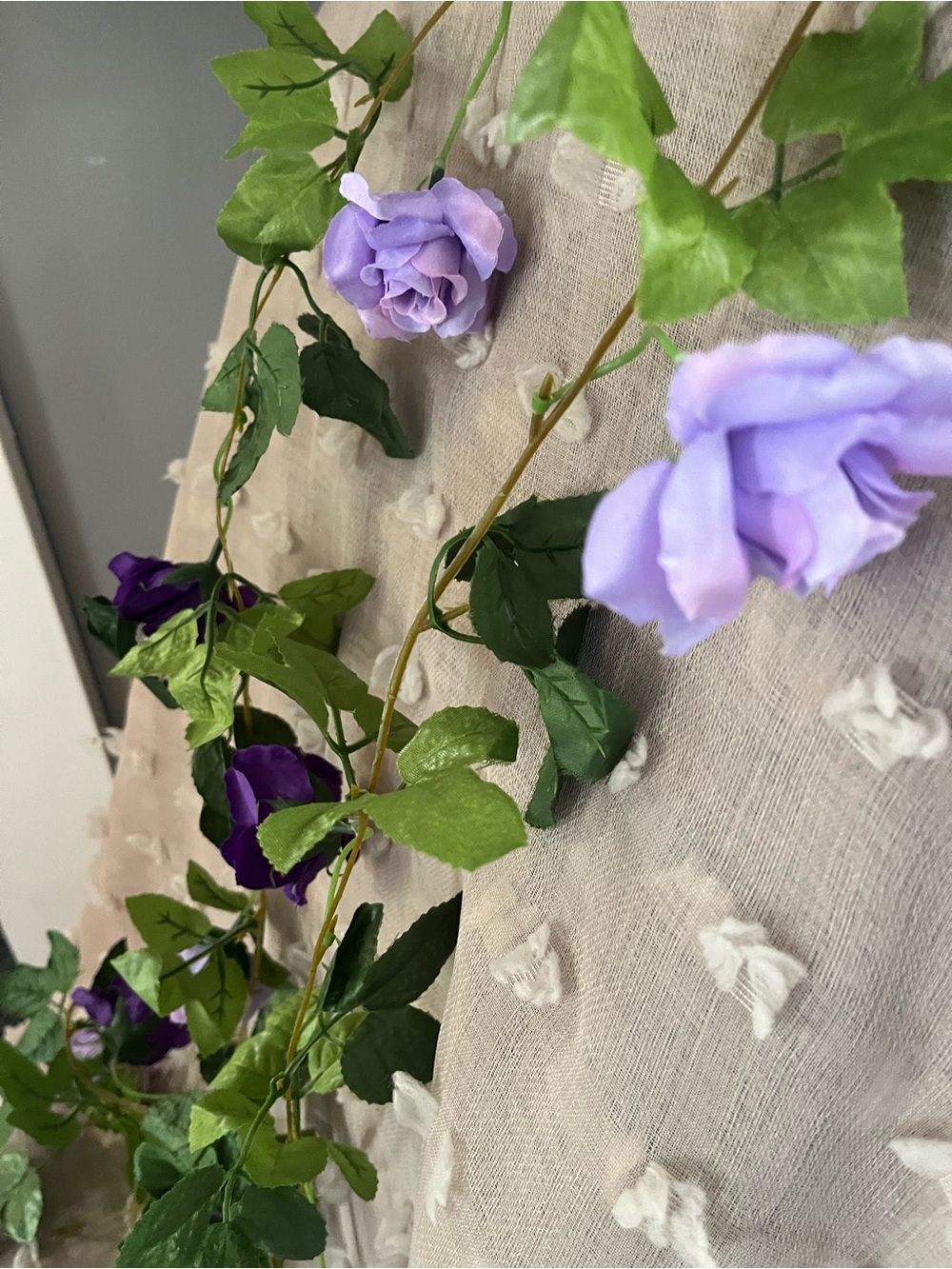 90 inch Artificial Purple Rose Garland - Decorative Purple Floral Vine - Picture 5 of 5